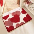 Valentine's Day heart pattern plush floor mat, soft non-slip bathroom and bedroom rug. - Heart Series 8
