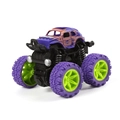 Purple inertial 4WD stunt toy car with green rims and spring suspension shock absorbers - Purple