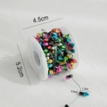 5-meter colorful teardrop bead chain for Christmas tree decoration on a white spool - Multicolor Bulb Shape Beads / 5M