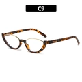 Occhiali da sole cat-eye leopardati con finiture in metallo dorato e lenti trasparenti - Montatura Tartarugata Lente Trasparente (C9)