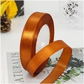1.5cm orange satin ribbon roll for gift wrapping and wedding decoration projects - Brown