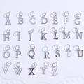 Set mit 26 polierten S925 Sterling Silber A-Z Alphabet Anhängern für DIY-Schmuck - Buchstabe-A / Weißgold