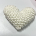 Handmade white crochet 3D heart accessory with detailed knit texture for festive gifts - White Heart