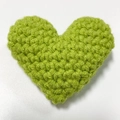 Handmade crochet heart pendant in grass green yarn for DIY floral bouquets and gifts - Green Heart