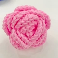 Handmade crochet pink rose flower accessory with detailed knitted yarn petal texture - Pink Rose