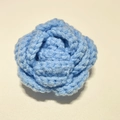 Handmade crochet rose flower in sky blue yarn for bouquet accessories and DIY crafts - Blue Rose