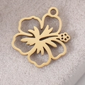 Golden stainless steel hollow hibiscus flower pendant for tropical jewelry making - Hibiscus / Gold