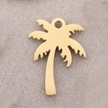 Polished golden stainless steel coconut tree pendant charm for DIY jewelry making - Coconut Tree / Gold