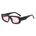 Lunettes de soleil rétro hip-hop à monture épaisse noire et verres roses - Monture Noire Verres Roses