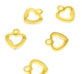 Set of five golden hollow heart charms in stainless steel for DIY jewelry making - Gold Color Heart 10*9mm
