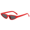 Occhiali da sole cat eye sottili retrò con montatura rossa e lenti grigie per uno stile - Montatura Rossa Lente Grigio Scuro