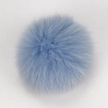 Detailed texture of light blue raccoon fur pom pom for hats and accessories - Fox Fur / Sky Blue