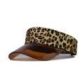 Cappello da sole con stampa leopardata e visiera marrone trasparente per spiaggia - Taglia Unica(Regolabile) / Leopardo Cachi
