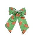 Lazo para el pelo verde con estampado de fútbol y clip de resorte para la Super Bowl - Estilo de fútbol verde (espalda)