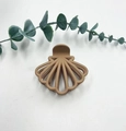 Elegant hollow fan-shaped shark hair claw clip in matte brown finish for women - Khaki