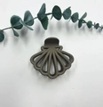 Elegant shell-shaped hair claw clip in matte grey-green finish for women's hairstyles - Grey Coffee