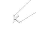 Minimalist silver stainless steel chain necklace with capital K letter pendant - Letter K (KN88027-K)