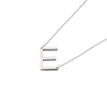 Minimalist silver-tone titanium steel necklace with an uppercase letter E pendant - Letter E (KN88032-K)