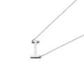 Minimalist stainless steel initial necklace with polished uppercase letter I pendant - Letter I (KN88029-K)