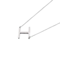 Minimalist stainless steel collar necklace featuring a polished letter H pendant - Letter H (KN88030-K)