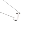 Minimalist silver-tone titanium steel necklace featuring a polished letter J pendant - Letter J (KN88028-K)