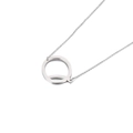 Minimalist silver-toned stainless steel necklace with capital letter Q pendant - Letter Q (KN88044-K)