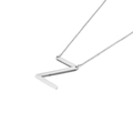 Minimalist silver stainless steel necklace with polished letter Z pendant charm - Letter Z (KN88022-K)