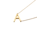 Minimalistische goldene Edelstahlkette mit einem Großbuchstaben A Anhänger - A Buchstabe Stil (KN88048-K)