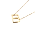 Poliert goldene Edelstahlhalskette mit einem minimalistischen Großbuchstaben B Anhänger - B Buchstabe Stil (KN88049-K)