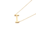 Collier minimaliste en acier inoxydable doré avec pendentif poli lettre I pour femme - Style Lettre I (KN88056-K)