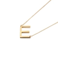 Collier minimaliste en acier inoxydable doré avec un pendentif poli de la lettre E - Style Lettre E (KN88052-K)