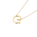 Collier en acier inoxydable doré poli avec pendentif lettre G sur une chaîne fine maille - Style Lettre G (KN88054-K)
