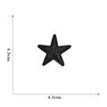 Close-up of a black star embroidery patch with litchi texture measuring 4.3cm by 4.3cm - Black (Small)