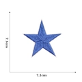 Detailed blue star embroidered patch measuring 7.1cm with precise dimension markings - Navy Blue (Large)