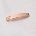Colgante rectangular curvo de oro rosa pulido con recorte de corazón y agujeros de unión - 1.5*6*39mm / Oro rosa