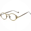Vintage steampunk oval sunglasses with intricate filigree engraving on bronze metal frame - Bronze Clear Lens C16