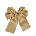 Eleganter champagnegoldener Satin-Haarclip mit glänzendem Seidenfinish und langen Bändern - Champagner