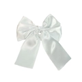 Eleganter weißer Satin-Bogen-Haarclip mit glattem Glanzfinish für Damenhaarschmuck - Weiß