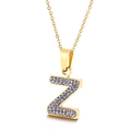 Collana in acciaio dorato con ciondolo a lettera Z impreziosito da cristalli pavé - Lettera Z (KN89555-K)