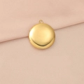 Ciondolo a medaglione circolare dorato lucido in resistente acciaio inossidabile 316L - 20mm / Oro 18K