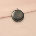 Ciondolo medaglione rotondo in acciaio inossidabile 316L nero con finitura lucida a specchio - 20mm / Nero