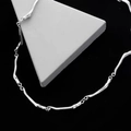 Silver twisted wavy link necklace made of titanium steel on geometric display stand - Silver (45+7cm)