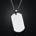 Polished silver stainless steel military dog tag necklace with box chain for men and women - 2.5*4CM-Box Chain / Steel