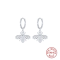 Orecchini a cerchio a forma di ape in argento sterling S925 con finitura lucida elegante - Argento