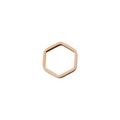 Anillo hexagonal de acero inoxidable en oro rosa pulido sobre fondo blanco - 15mm / Dorado