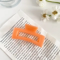 Elegant translucent orange rectangular hair claw clip with a jelly resin finish - 11cm / 5# Jelly Orange