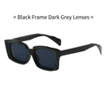 Klassische quadratische Sonnenbrille mit schwarzem Rahmen und grauen Gläsern im Trend - Schwarzer Rahmen Schwarz Graue Gläser