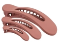 Three dusty pink matte hair claw clips in different sizes for versatile styling - Dusty Pink