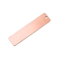 Colgante rectangular de acero inoxidable pulido en oro rosa con orificio superior - Pieza Única / Oro rosa