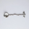 Retro hammered silver metal spoon with dragonfly branch handle for coffee and desserts - Dragonfly Straight Handle / Silver